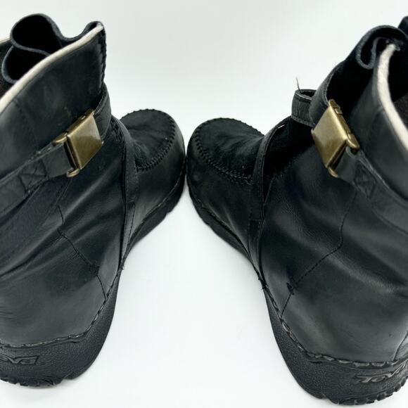 Teva Roslyn Ankle Wrap Suede & Leather Bootie Black Size 9 Outdoor Gorpcore Boho - Picture 8 of 12